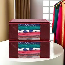 SHAPING FABRIC Garment Cover Non-Woven 90 GSM with Transparent Window & Double Metal Zipper – Pack of 2 | Dustproof Clothes Storage Bag for Sarees, Suits, Jackets, Shirts SBXLRL152493517524148526031-picture-40