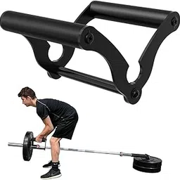 V Bar Landmine Handle Attachment for Barbell Bar, Solid Multi-Grip Landmine Handle Attachment with Non-Slip Rubber Handle, Fits Olympic Bars Strength Training Bars,Black-image-45