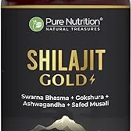 Pure Nutrition Shilajit Gold - 60 Veg Capsules, With Kaunch Beej, Ashwagandha, Safed Musli, Gokhru & Shatavari For Energy, Strength, Stamina & Performance,Premium Ayurvedic Supplement For Men-picture-37