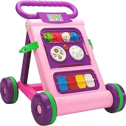 Mama Luv Mee Baby Activity Walker Learning Push Walker for Babies 6 to 18 Months, Foldable Musical Walker with Recreational Toy Bar (Pink)-picture-38