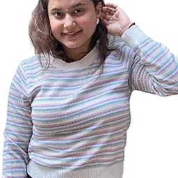 CRAMPLE® Fashion Knitted Top Long Sleeves Trendy Striped Pattern Sweater-picture-40