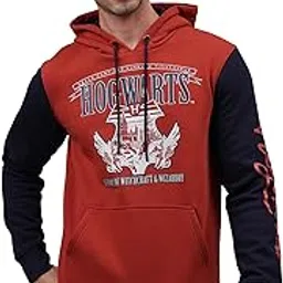 free authority Official Harry Potter: Hogwarts Graphic Printed Red & Blue Regular Fit Hoodie for Men-picture-17