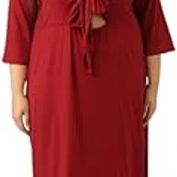 therebelinme Plus Size Women's Solid Knitted A-Line Midi Dress-picture-32