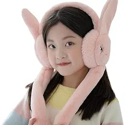Women Winter Plush Soft Winter Movable Bunny Earmuff (Pink, Free SIze)-image-78