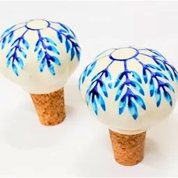 Decorative Wine Bottle Stopper,Handcrafted Ceramic Bottle Cork Stopper – Floral Printed Wine & Oil Bottle Stopper | Reusable, Eco-Friendly, Decorative Kitchen Accessory (Set of 2) Colour May be Vary-picture-14