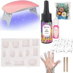 Oytra UV Resin Art Kit Jewellery Making with Lamp LED DIY Craft Materials Clear Coat High Gloss Transparent Liquid for Earring Pendant Jewelry Casting Set for Beginners Artists Professionaists-image-34
