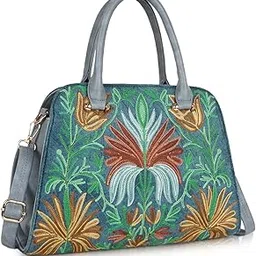 yoyowing Premium kashmiri Embroidery Stylish Shoulder Women's Satchel Ladies Purse Handbag-picture-21
