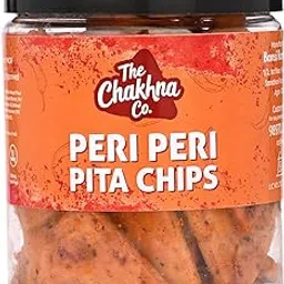 Peri Peri Pita Chips | Premium Spicy Party Snacks | The Chakhna Co. | Crispy Baked Chips | Gourmet Indian Snacks | 90g image 1