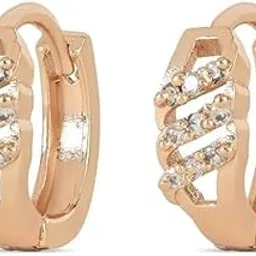 i jewels Rose Gold-Plated AD Stone Contemporary Studs Earrings For Men (ME2970)-picture-24