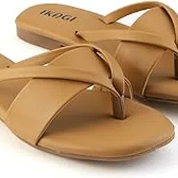 ikagi Flat Sandals for Women | Stylish Slip-On Slippers with Soft Cushioned Sole | Comfortable Fashion Flats for Casual, Office & Daily Use | Buckle Design Slide Slippers-picture-26