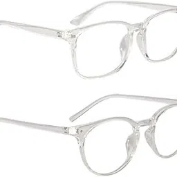 peter jones Transparent Square and Round Unisex Optical Frame (DE467, Black, Medium)-picture-23