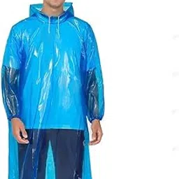 mexza Waterproof Unisex Raincoat | Hooded Full Sleeves Outdoor Poncho for Men, Women, Boys & Girls | Disposable Travel Rainsuit Barsaati Durable PVC Rainwear-picture-41