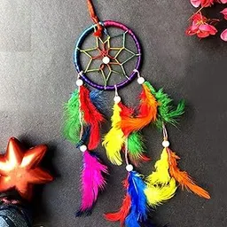 VR CREATIVES Fabric Dream Catcher for Car & Wall Hanging Attract Positive Dreams Showpiece Wind Chimes-picture-13