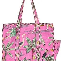 Nikavik Quilted Cotton Tote – Exotic Animal Print Foldable and Ideal for Travel Shopping Beach Trips or Daily Essentials-picture-23