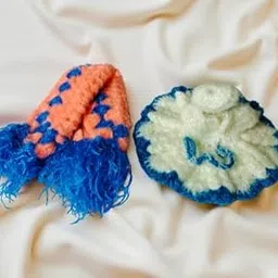 A&S VENTURES Laddu Gopal Size 3 Woolen Dress Set with Cap & Muffler | Handmade Krishna Ji Winter Shawl Poshak | Warm Wool Dress for Kanha Idol-image-19