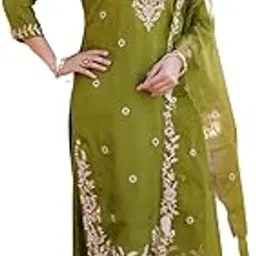 naixa Women's Rayon Embroidered Straight Kurta with Pant and Dupatta Sets (NX-741)-picture-19