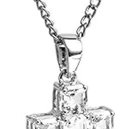 hiflyer jewels Natural White Topaz Cross Design Pendant Religious Jewelry Christ Love Minimalist Pendant Gifts For Christmas 925 Sterling Silver Jewelry For Him or Her Xmas Gift-picture-55