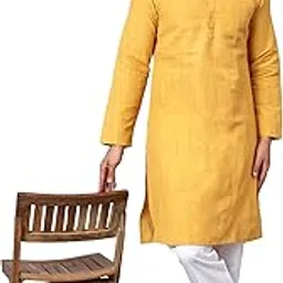latest chikan Men's Cotton Long Kurta Full Sleeves - Casual Ethnic Wear-picture-17