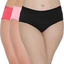 louryn koulyn Women's High Rise Full Coverage Solid Colour Cotton Stretch Hipster Panty (Pack of 3)-picture-33