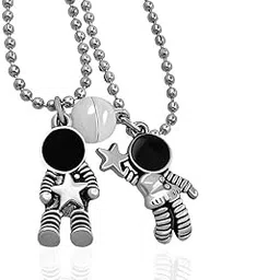 saizen Astronaut Couple Necklaces Magnetic Matching Space-Themed Pendant for boys and girl-picture-47