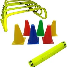 Roxan Agility Speed Hurdle 6 inch Set of 6 | Speed Ladder 4 Meter with 10 rungs | Marker Cone 6 inch Set of 6 Piece-picture-40