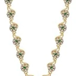 zavya 925 Sterling Silver Floral Cubic Zirconia Gold Plating Necklace | Gift for Women and Girls | With Certificate of Authenticity and 925 Hallmark-picture-43