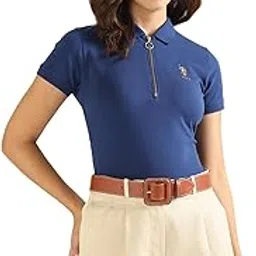 u.s. polo assn. Women's Solid Regular Fit Polo Shirt-picture-25