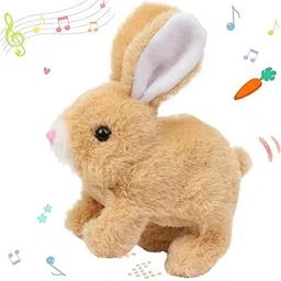Hopping Walking Bunny Rabbit Toy with Sounds, Jumping Rabbit Wiggling Ears, Twitching Mouth and Nose, Educational Interactive Bunny Rabbit Toy for Baby Kids image 1