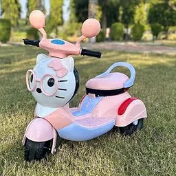 MunMun Toy Kitty Baby Scooter Battery Operated Ride-On Bike with Music, Lights | Electric Scooter for Boys & Girls (Up to 4 Years),White Pink-picture-22