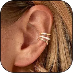 Ear Cuffs Non Piercing Dainty Gold Ear Cuff Earrings for Women Trendy Stuff Non Pierced Clip on Cartilage Earring Set Stacks Jewelry Stocking Stuffers Christmas Gifts-image-11