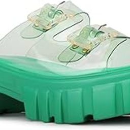 inc.5 Womens Womens Green Transparent Round Toe Heels Mules Heeled Sandal-picture-25