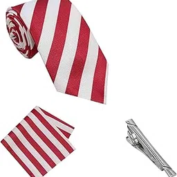 tie studio Men's Necktie Pocket Square & Tie Pin Set | Standard | Jacquard Fabric | Superior Stitching | Wooden Box | Set of 1 | image 1