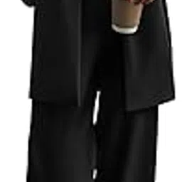prettygarden Women's 2024 Fall Two Piece Outfits Blazer Jacket and Wide Leg Pants Pockets Business Casual Suit Sets-picture-45
