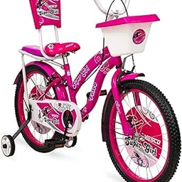 VESCO Super Girl 20T Cycle for Kids Girls with Balance Wheel & Back Carrier | Rigid Fork | Frame 12.5 Inch | Ideal for 6 to 9 Years Girls Kids Bike (Pink)-picture-37