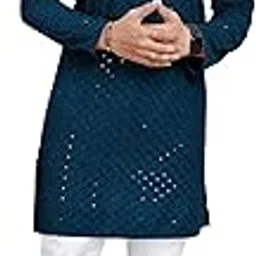 crystal revenue Embroidered Lakhvani Kurta for Men (ONLY Kurta)-picture-18