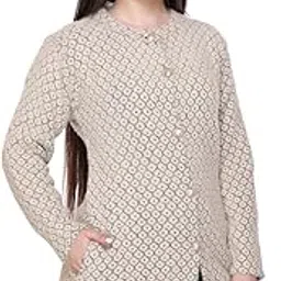 fashstore Womens Winter Wear Woollen self Design Long Regular Round Neck Sweater-picture-14