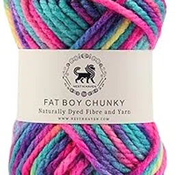 NESTNHAVEN, Fat BOY Chunky Motu Thick Hand Knitting/Crochet Wool Yarn, 6 mm Thickness, Pack of 1 (1 Ball / 100 Grams), Multicoloured (BBCH014)-image-1