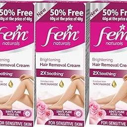 Fem Fairness Naturals Rose Hair Removal Cream - 180g (120g + 60g Free) | For Sensitive skin-image-14