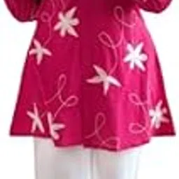 vasuprada Women's Floral Embroidered Rayon Kurta with Palazzo Set, Black, White Embroidery, A-Line, Available in S to 3XL-picture-51