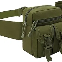 Tactical Camping Waist Pack Oxford Fabric Hip Belt Bag Pouch with Water Bottle Holder-image-23