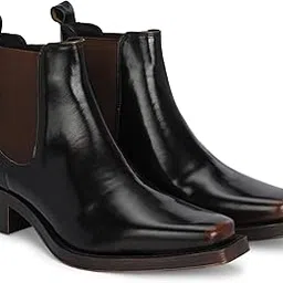 delize Men’s Vegan Leather, Cuban Heeled, Cowboy Ankle Boots 65430-picture-50