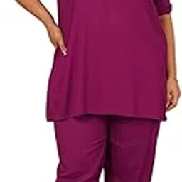 angoori fashion Women's Plus Size Solid Rayon Co-ord Set | Emerald Two-Piece Tunic and Trouser Set-picture-24