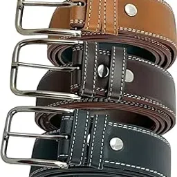 just-style Men's PU Leather Formal Auto-lock Belt, Size 28-44 cm, Black-picture-54