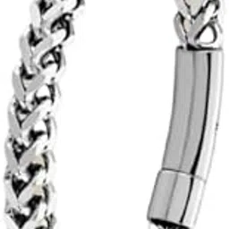 meenaz Bracelets for Men Boys | Silver Bracelet for Men | Chain bracelet for boys | Stainless Steel Bracelet for Men | Magnet platinum Stylish mens Waterproof, Anti-tarnish,Rust free,Skin friendly 784-picture-42