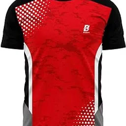 BODYSPORTS.CO Men's Sports Jersey, Red and Black Camo Pattern with White Dots, Athletic Performance T-Shirt-picture-11