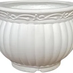 Heart Home Kanha Matki Flower Pot | Flower Planter Pots for Indoor | Flower Pots for Outdoor | Pot for Garden & Balcony Flowering | Flower Plants Pot | 6 Inch | White-picture-25