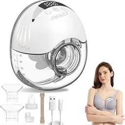 AWOKZA Breast Milk Collecting Cups 4 Modes 12 LevelsPain Free Electric Wearable Breast Pump Hands Free Electric Portable For Mom Breast Feeding 19mm/21mm/24mm Flange 210ML Capacity-image-57