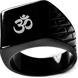 mesmerize Stainless Steel Hercules Spiritual Black Ring | Ring for Men and Boys | Sacred Om, Holy Cross,Yin Yang Waterproof, Anti-tarnish, Rust-free, Skin-friendly | Rings for Men-picture-12