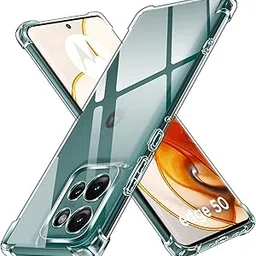 Silicone Bumper Back Cover for Motorola Edge 50 | Anti Dust Plugs|Shockproof |Anti Scratch |Compatible with Motorola Edge 50 - Transparent-picture-69