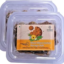 NUTRIBEE 100% Whole Wheat Moringa Chilli Cookies | Refined Sugar-Free | Eggless | No Maida | No Preservatives | Fibre Rich (180)-picture-64